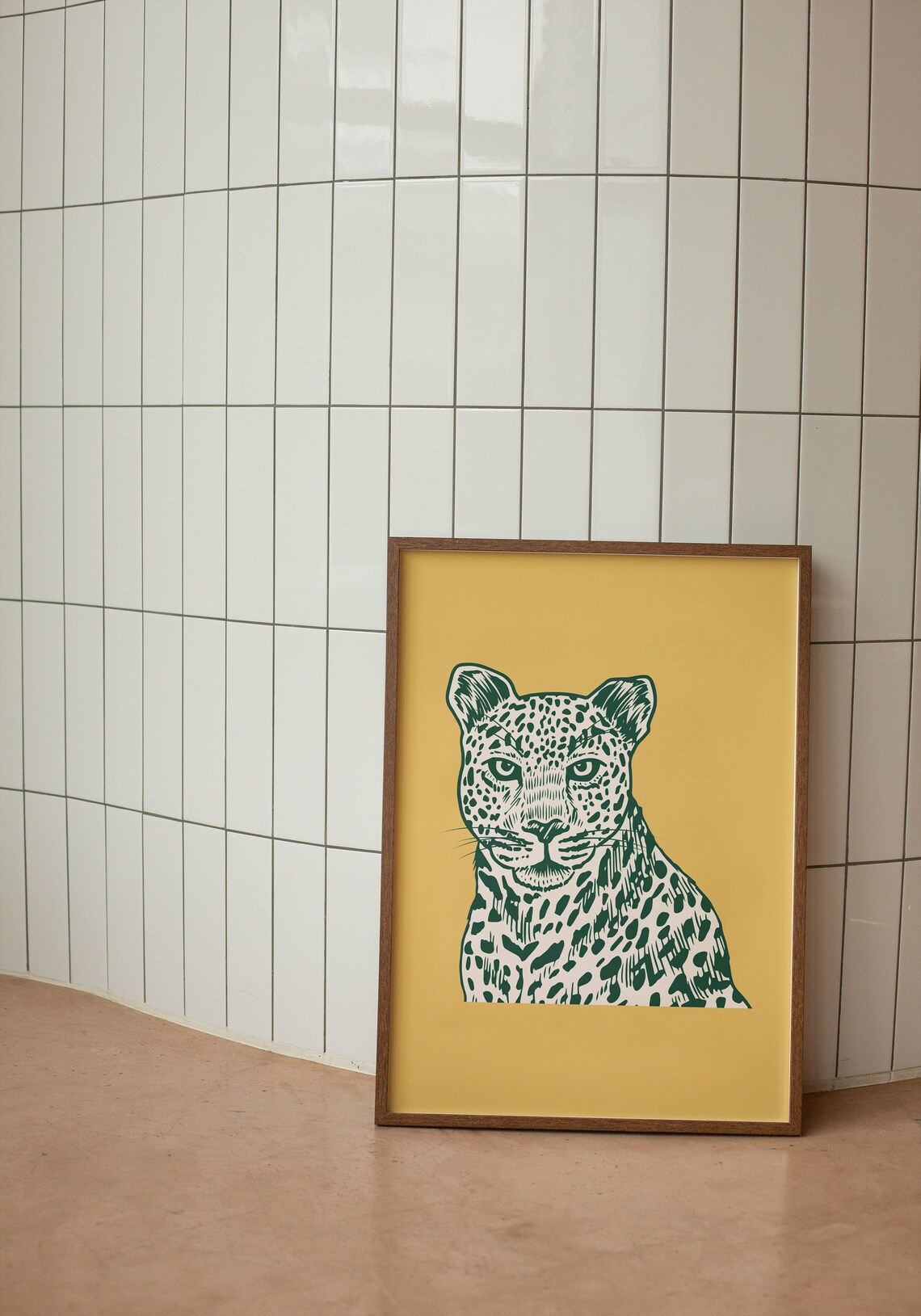 Y2K Leopard Retro Vintage Art Print, Bedroom Decor