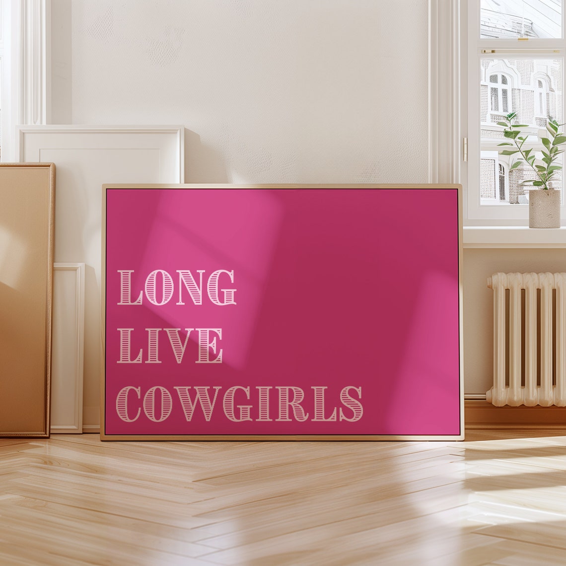 Long Live Cowgirls Hot Pink Western Typography Dorm Room Poster - Image 3