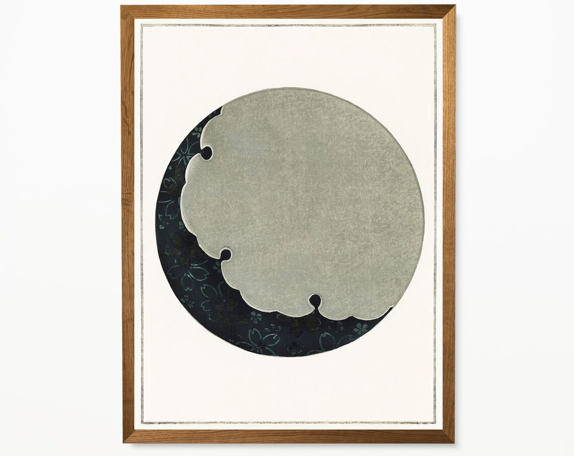 Watanabe Seitei Moon Woodblock Japanese Night Sky Artwork Poster