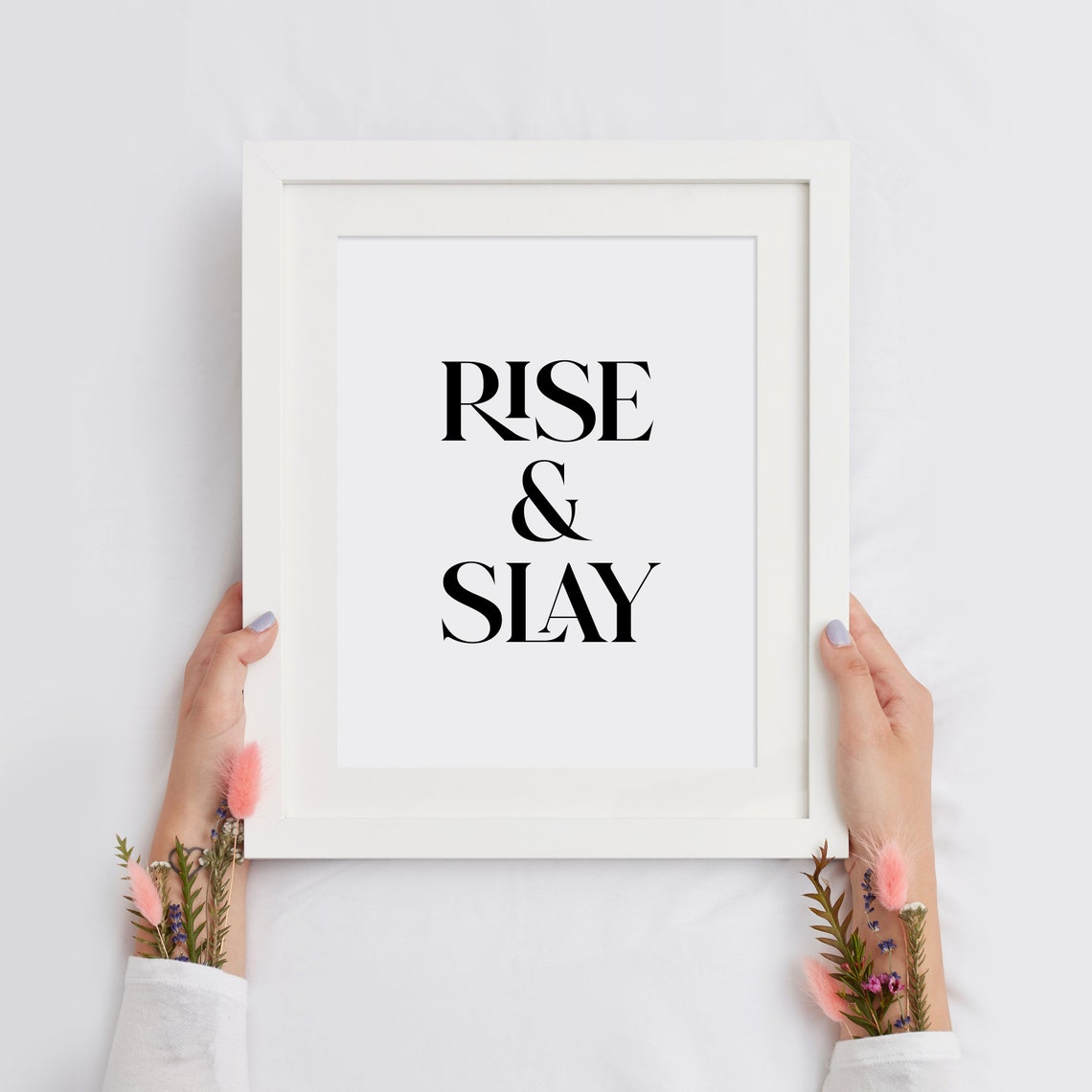 Rise And Slay Boss Babe Quote Poster Office Motivational Decor - Image 2