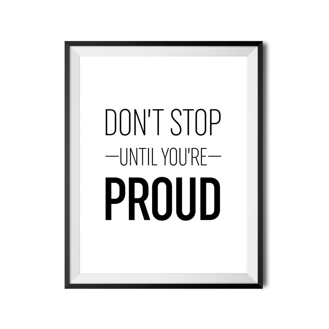 Don't Stop Until You're Proud Gym Motivation Fitness Quote Poster - Image 4
