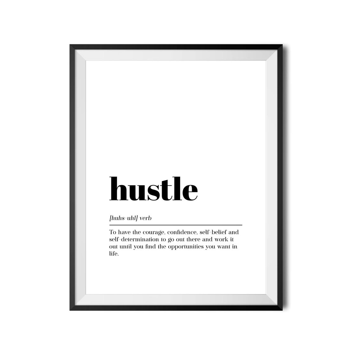Hustle Dictionary Definition Motivational Black Typography Poster - Image 4