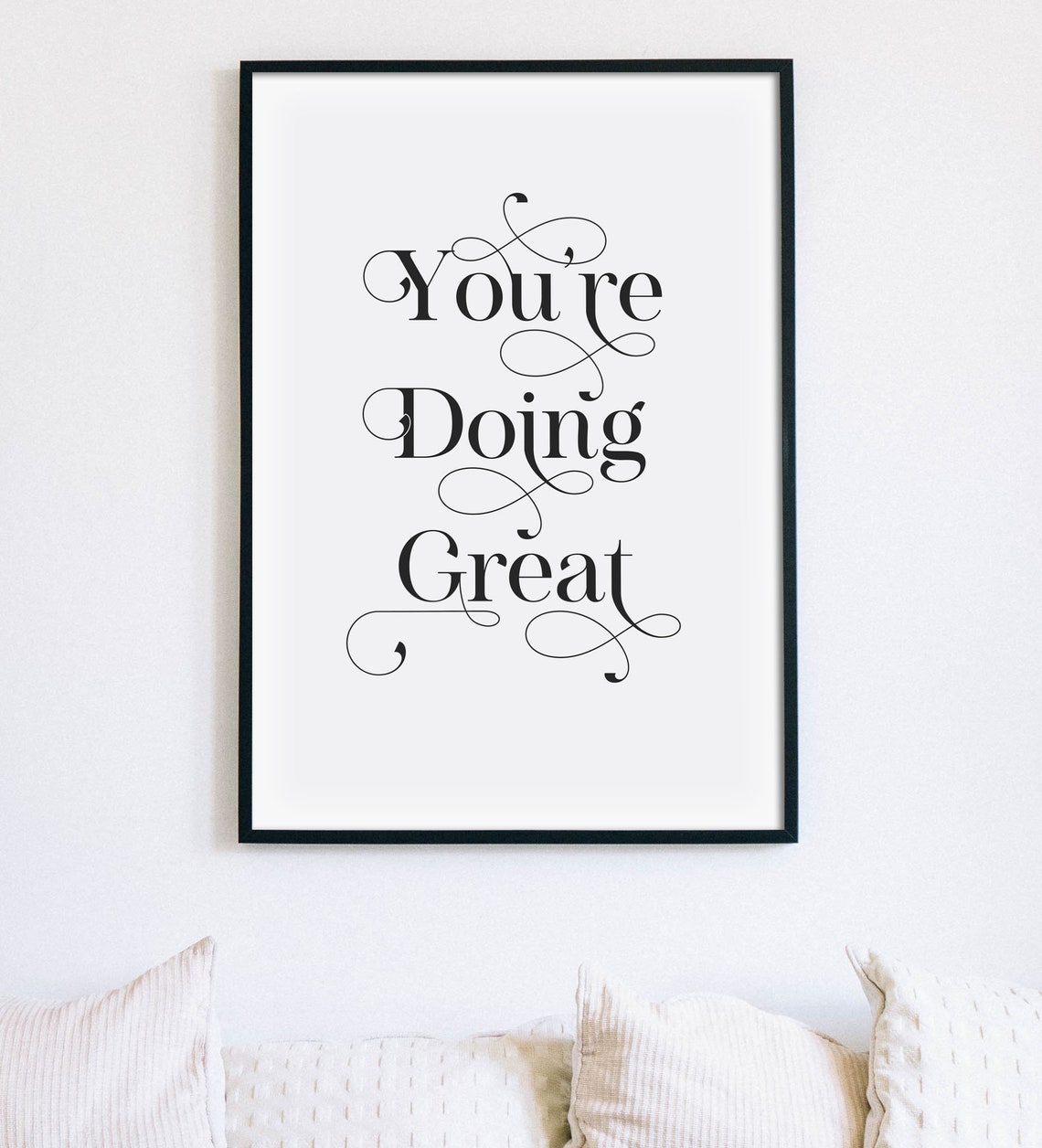 You Are Doing Great Ornate Swash Inspirational Quote Wall Art - Image 2