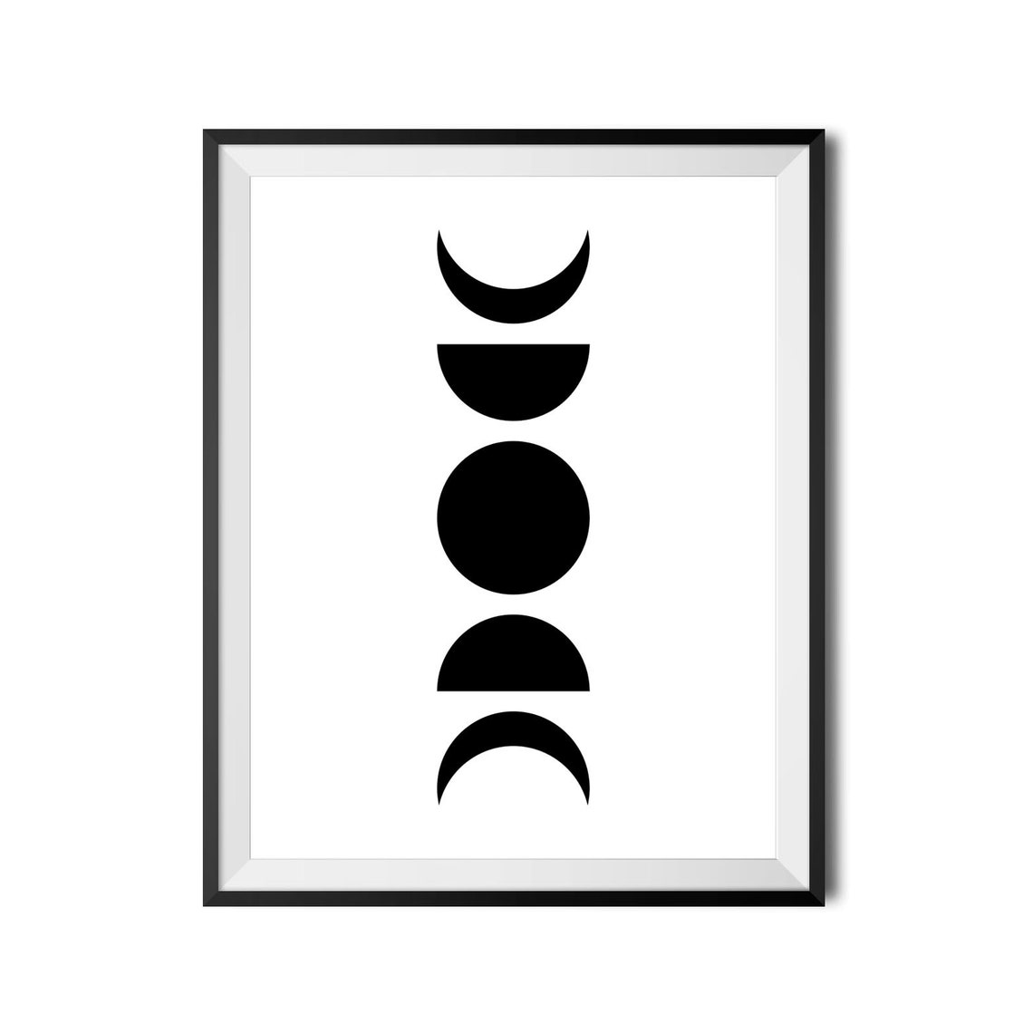 Black Moon Phase Icons Minimalist Celestial Boho Wall Decor Poster - Image 4