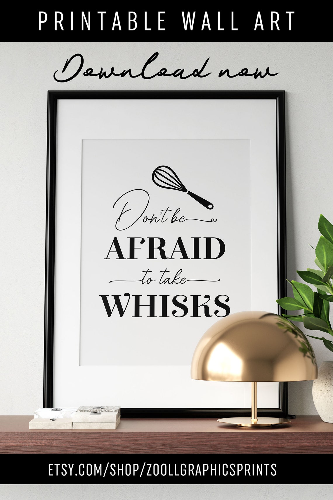 Dont Be Afraid To Take Whisks Funny Baking Pun Kitchen Poster - Image 4