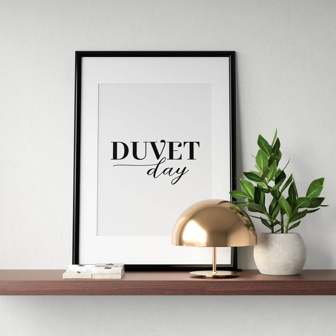 Duvet Day Cozy Lazy Slow Sunday Bedtime Rest Quote Bedroom Wall Art - Image 2