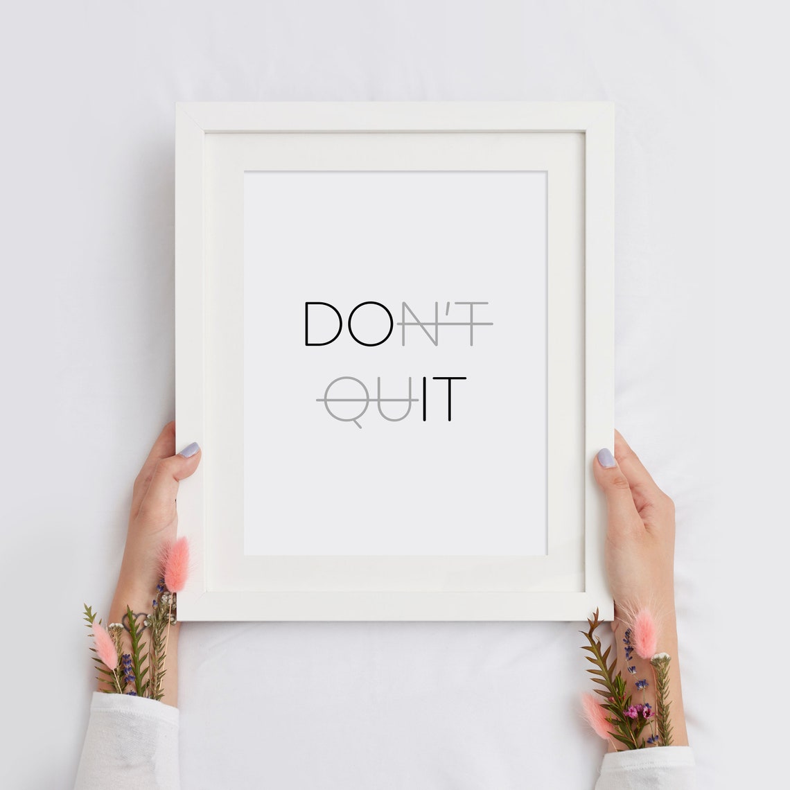 Do It Dont Quit Clever Strikethrough Typography Motivational Poster - Image 2