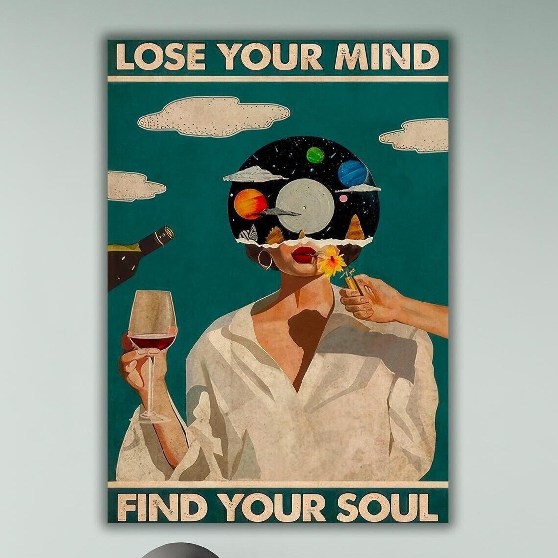 Lose Your Mind Find Soul Vintage Retro Poster