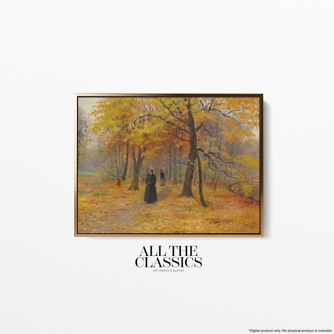 Carl Carlsen A Forest Walk In Autumn Golden Orange Trees Poster