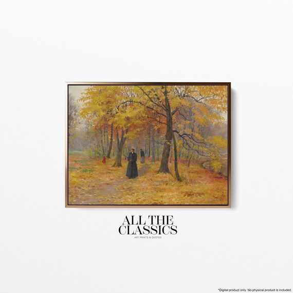 Carl Carlsen A Forest Walk In Autumn Golden Orange Trees Poster