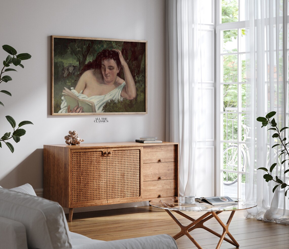 Gustave Courbet Woman Reading, Vintage Art Print - Image 2