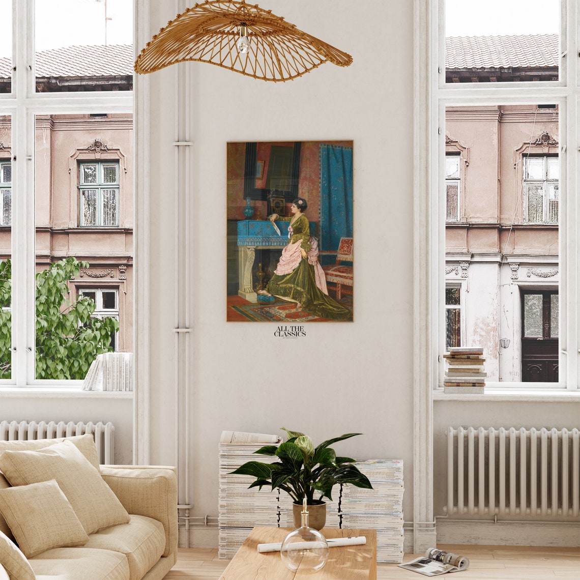 La Lettre Damour Victorian Lady Reading Letter Elegant Interior Poster - Image 2