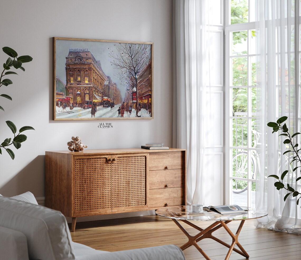 Paris Winter Street Snow Renaissance Building Vintage Cityscape Poster - Image 2