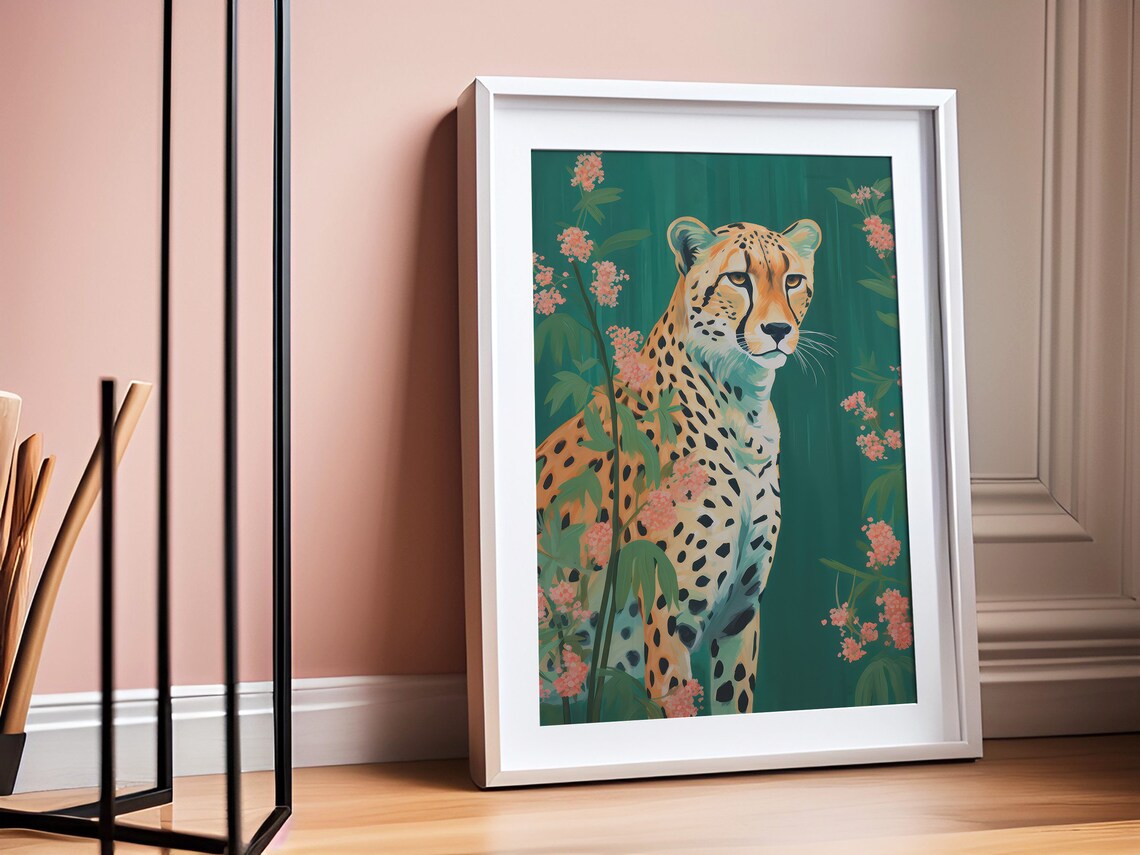 Maximalist Tiger and Cheetah Wall Art, Trendy Print - Image 3