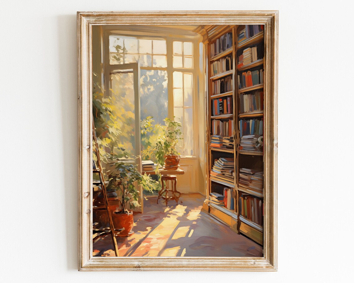 Vintage Library Poster, Book Shop Book Lovers Print - Image 2