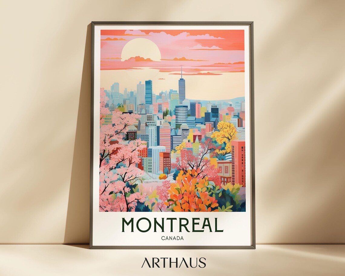 Montreal Travel Poster, Retro Vintage City Art Print