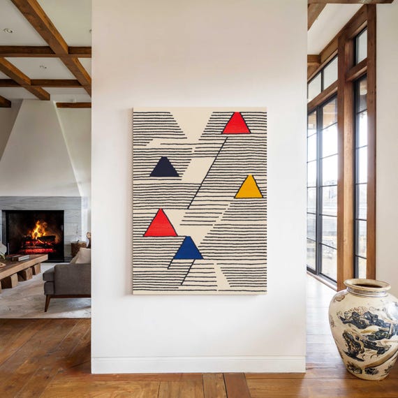 Minimalist Geometric Wall Art Framed Modern Wall Art Ready To Hang Boho Wall Decor Home Art Decor