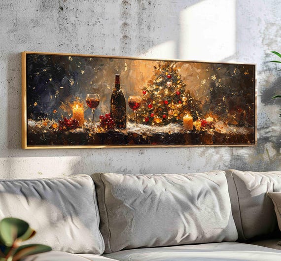 Christmas Wall Art, Horizontal Holiday Art Print