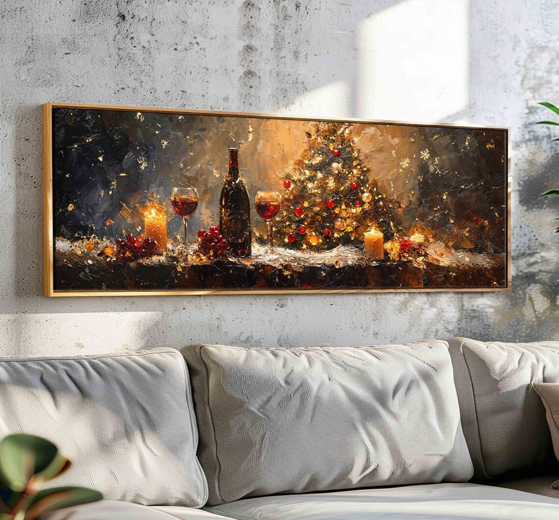 Christmas Wall Art, Horizontal Holiday Art Print