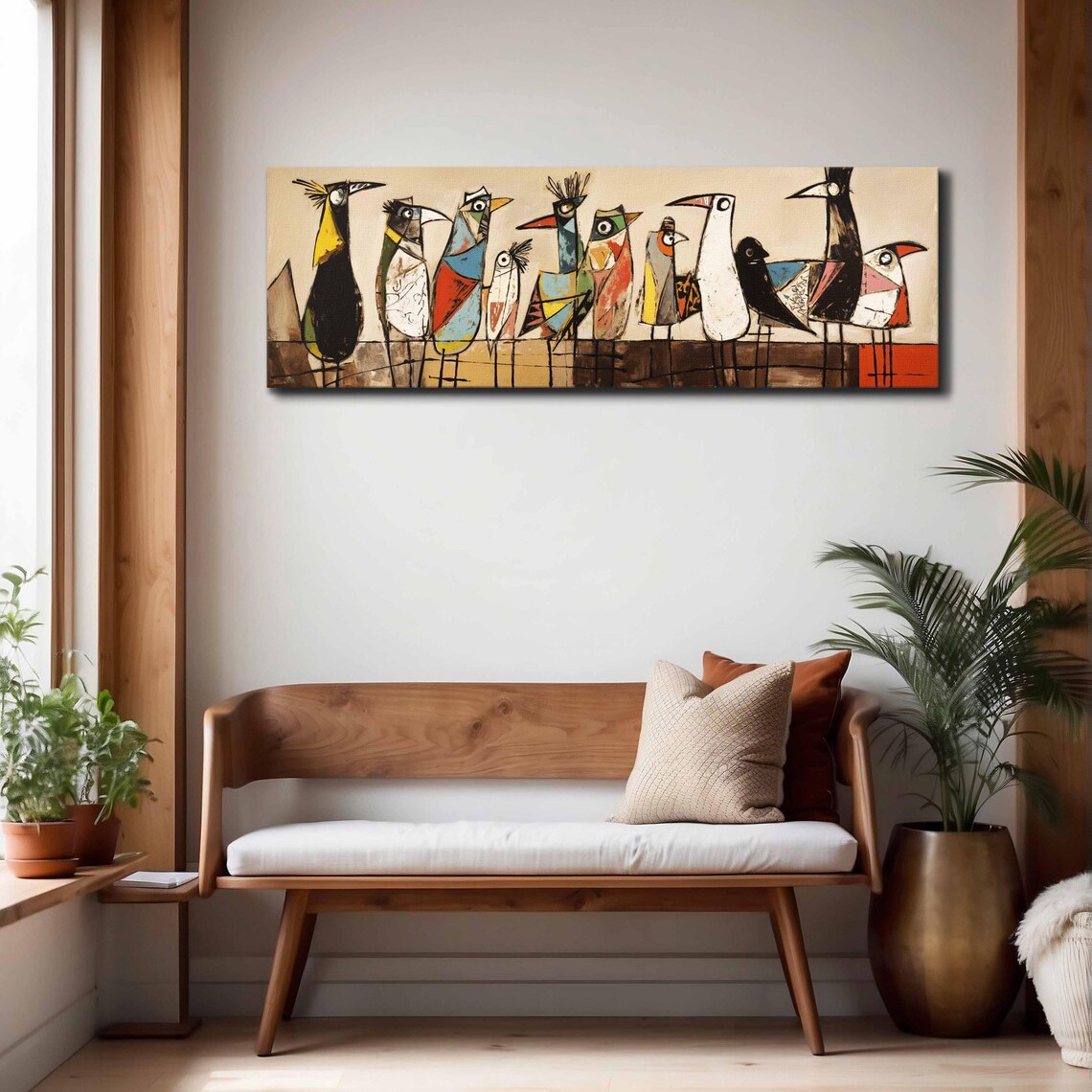 Birds On Wire, Mid-Century Modern Horizontal Art Print - Image 4