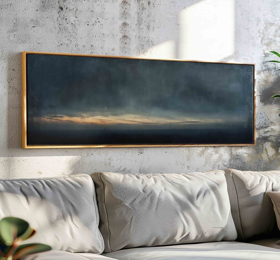 Moody Seascape and Clouds, Modern Wall Art Print