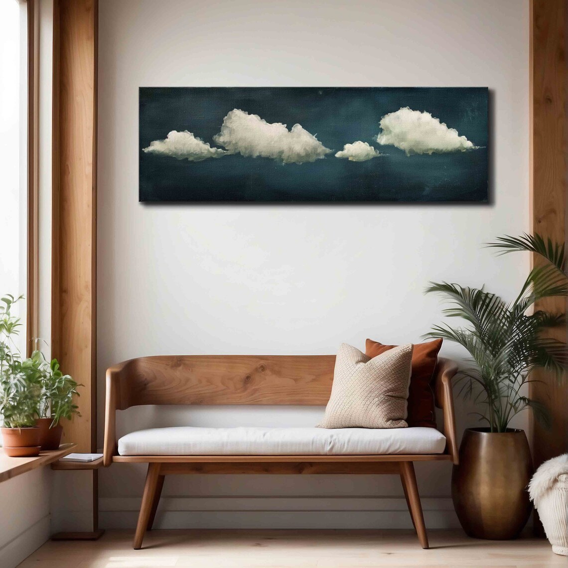 Vintage Moody Cloud Art Print, Minimalist Panorama - Image 4