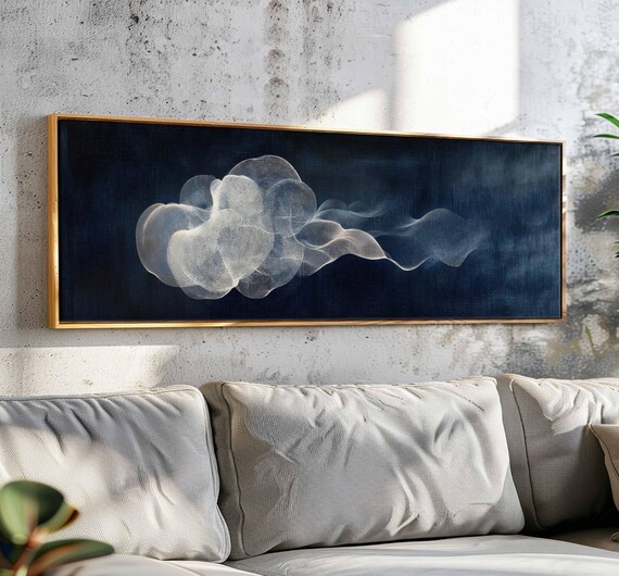 Abstract Cloud Art Print, Moody Modern Panorama