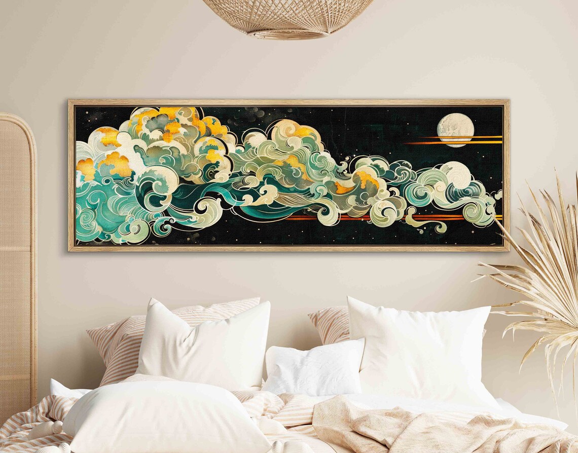 Art Nouveau Cloud Poster, Vintage Moody Panorama - Image 2
