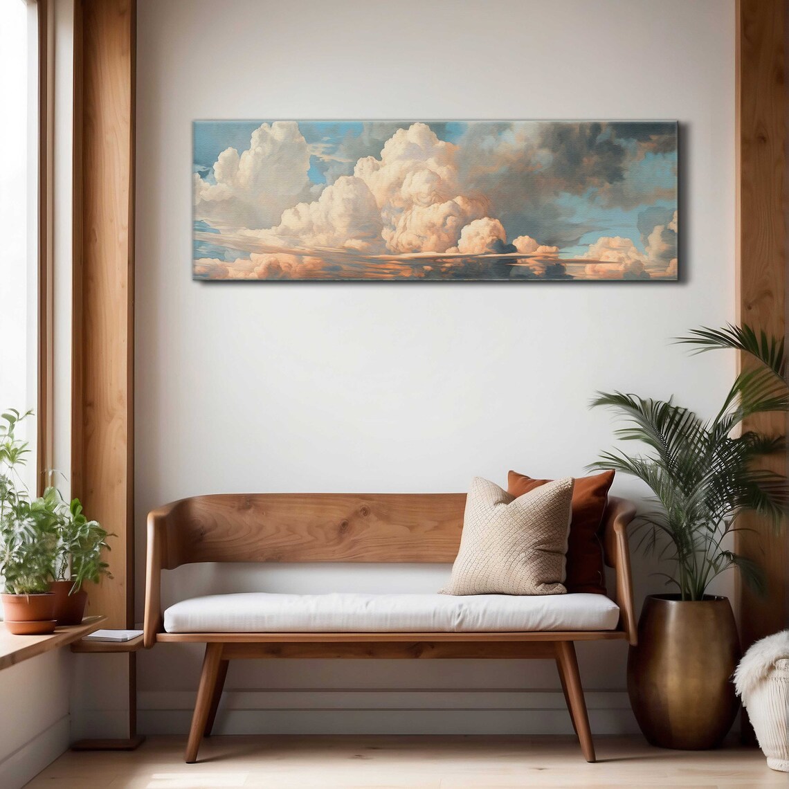 Vintage Moody Clouds Minimalist Art Print, Horizontal - Image 4