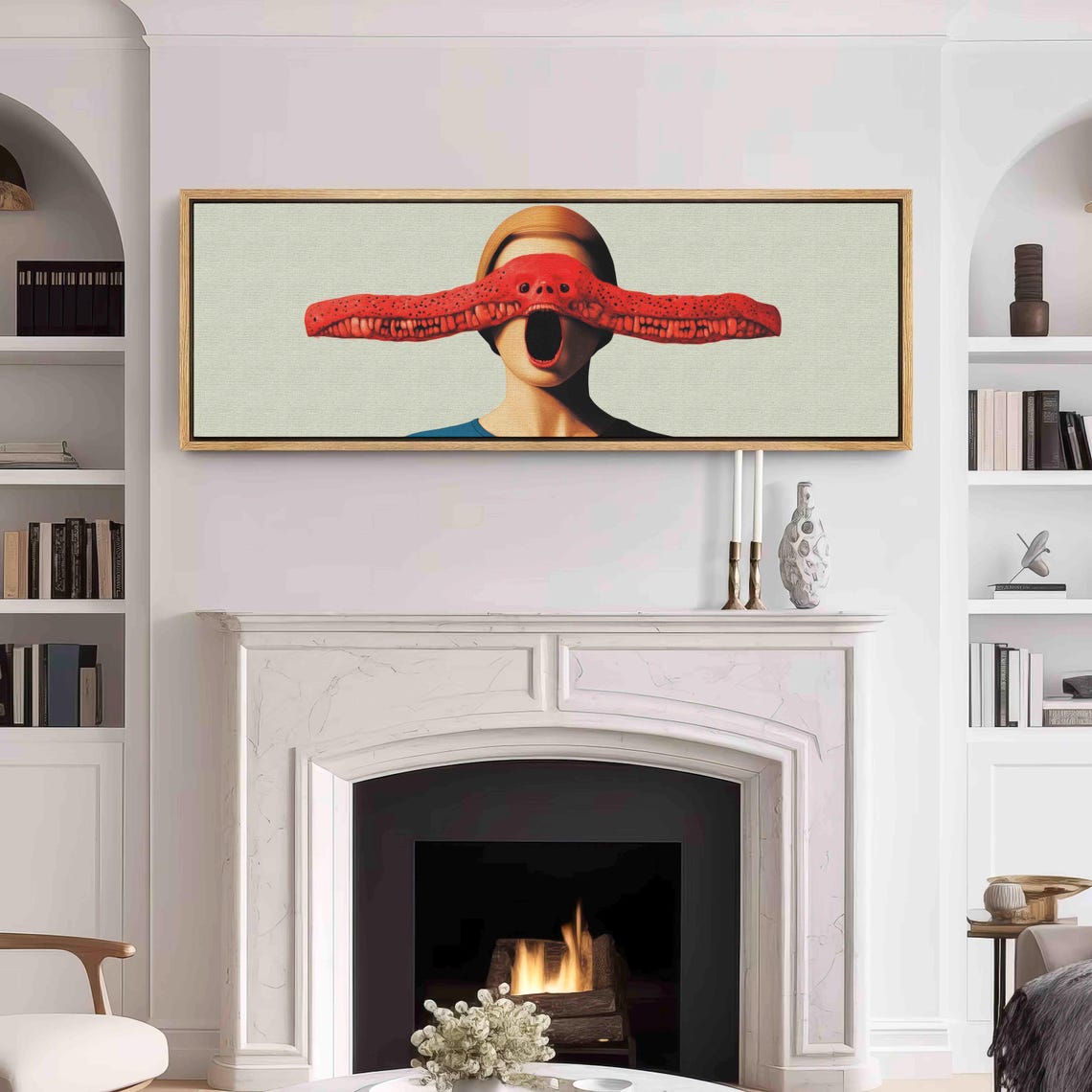 Surreal Wall Art Framed Horizontal Modern Wall Art Print Panoramic Surreal Art Print Gothic Wall Art Above Bed Decor Ready To Hang - Image 3