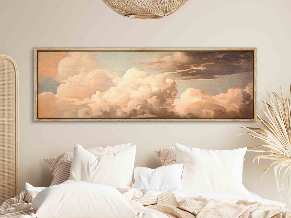 Vintage Moody Clouds, Minimalist Wall Art Print - Image 2