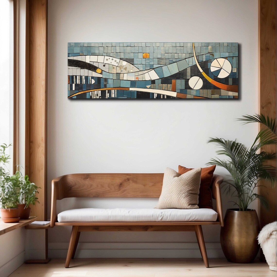 Panoramic Mid-Century Modern Boho Wall Art Print - Image 4