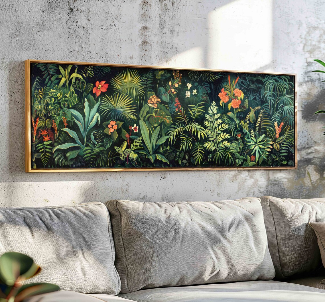 Botanical Floral Panoramic Flowers Art Print