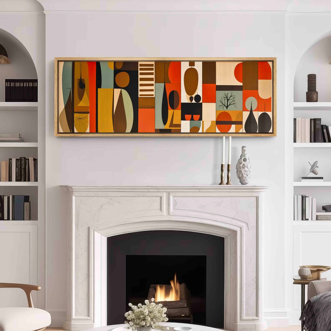 Mid Century Modern Geometric Panoramic Art Print - Image 3
