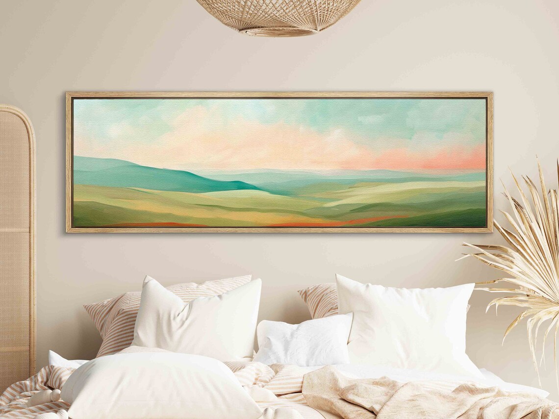 Modern Landscape Art Print, Boho Panoramic View - Image 2