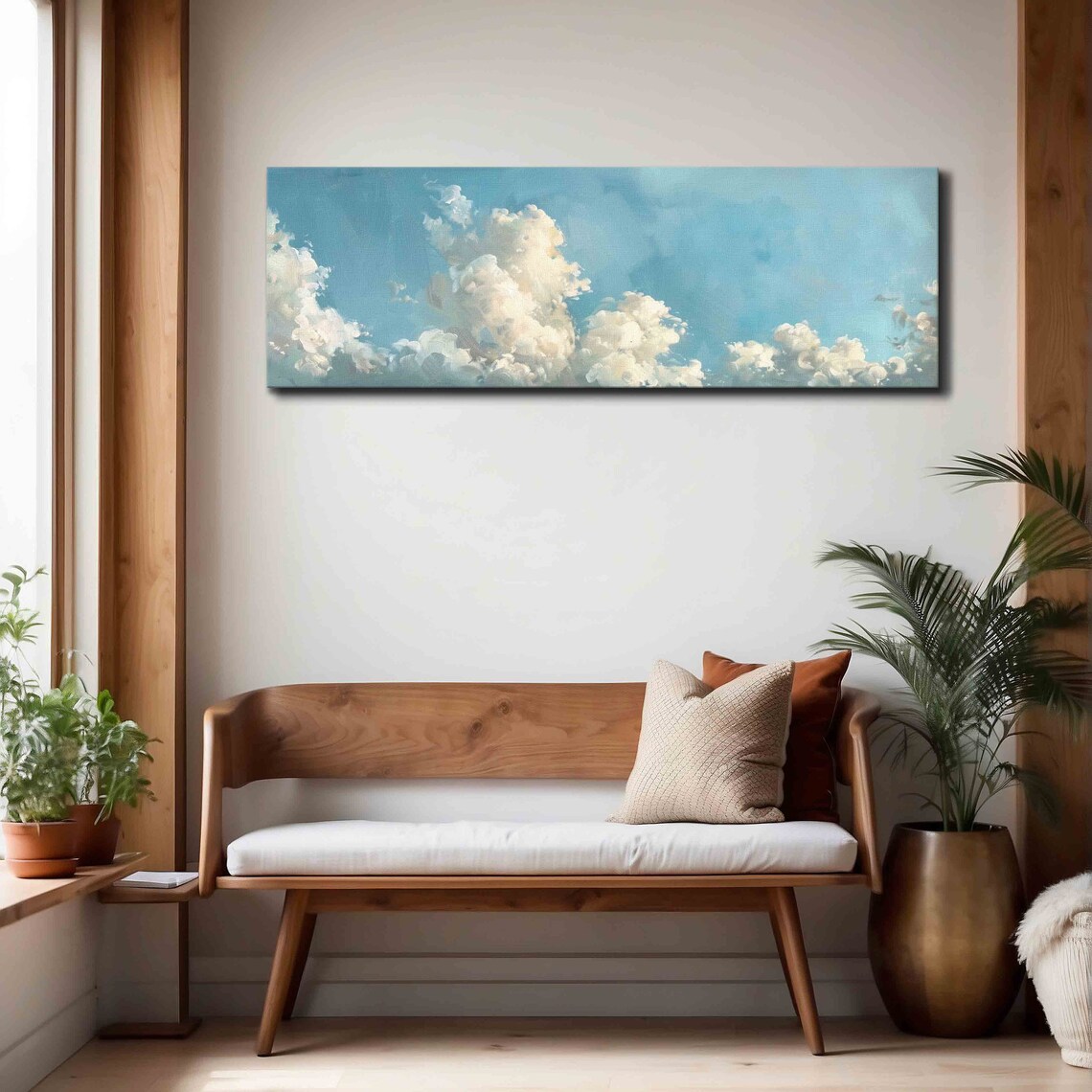 Vintage Clouds Sky Wall Art, Panoramic Decor - Image 4