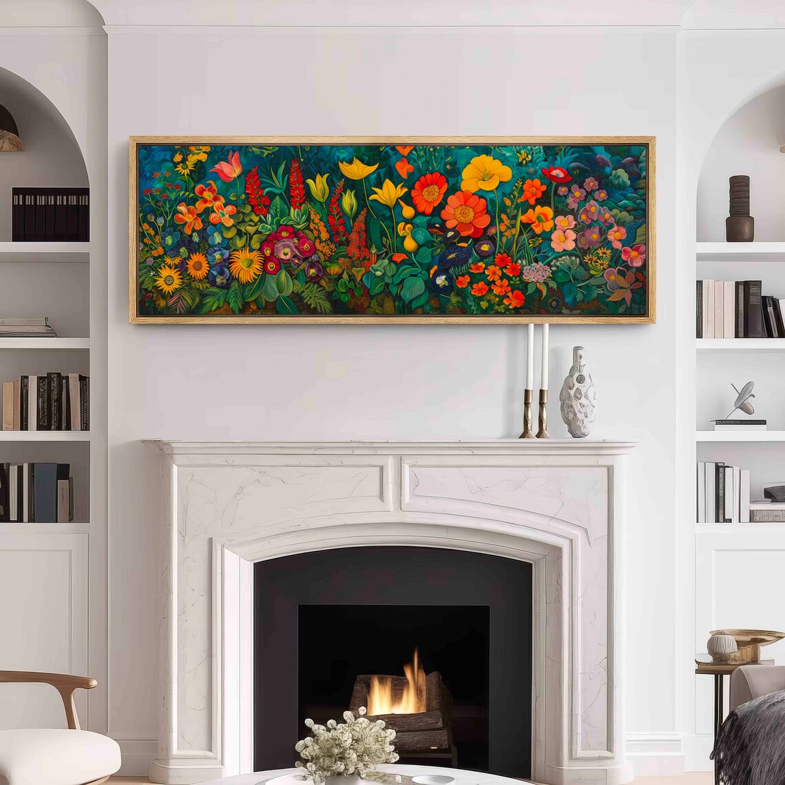 Wildflowers Field, Modern Landscape Wall Art Print - Image 3