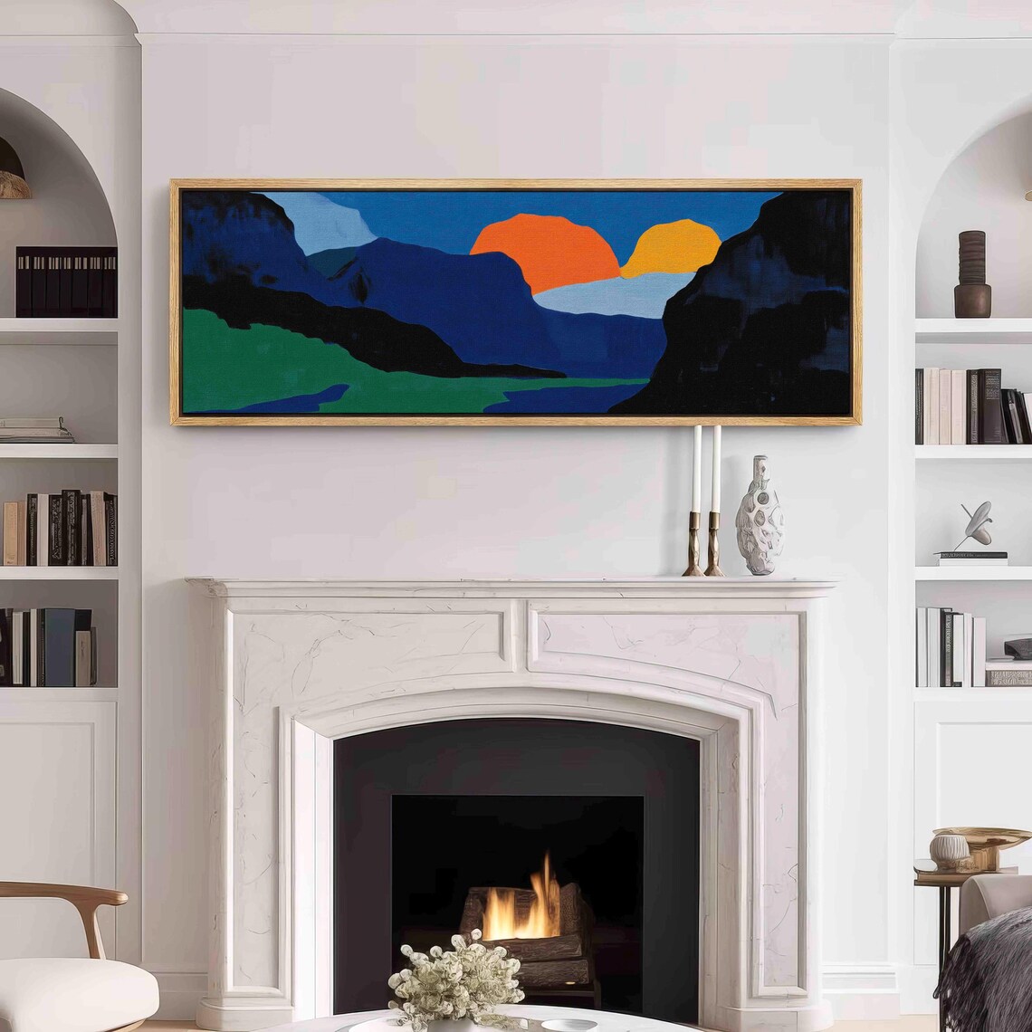 Modern Landscape Art Print, Minimal Horizontal Panorama - Image 3