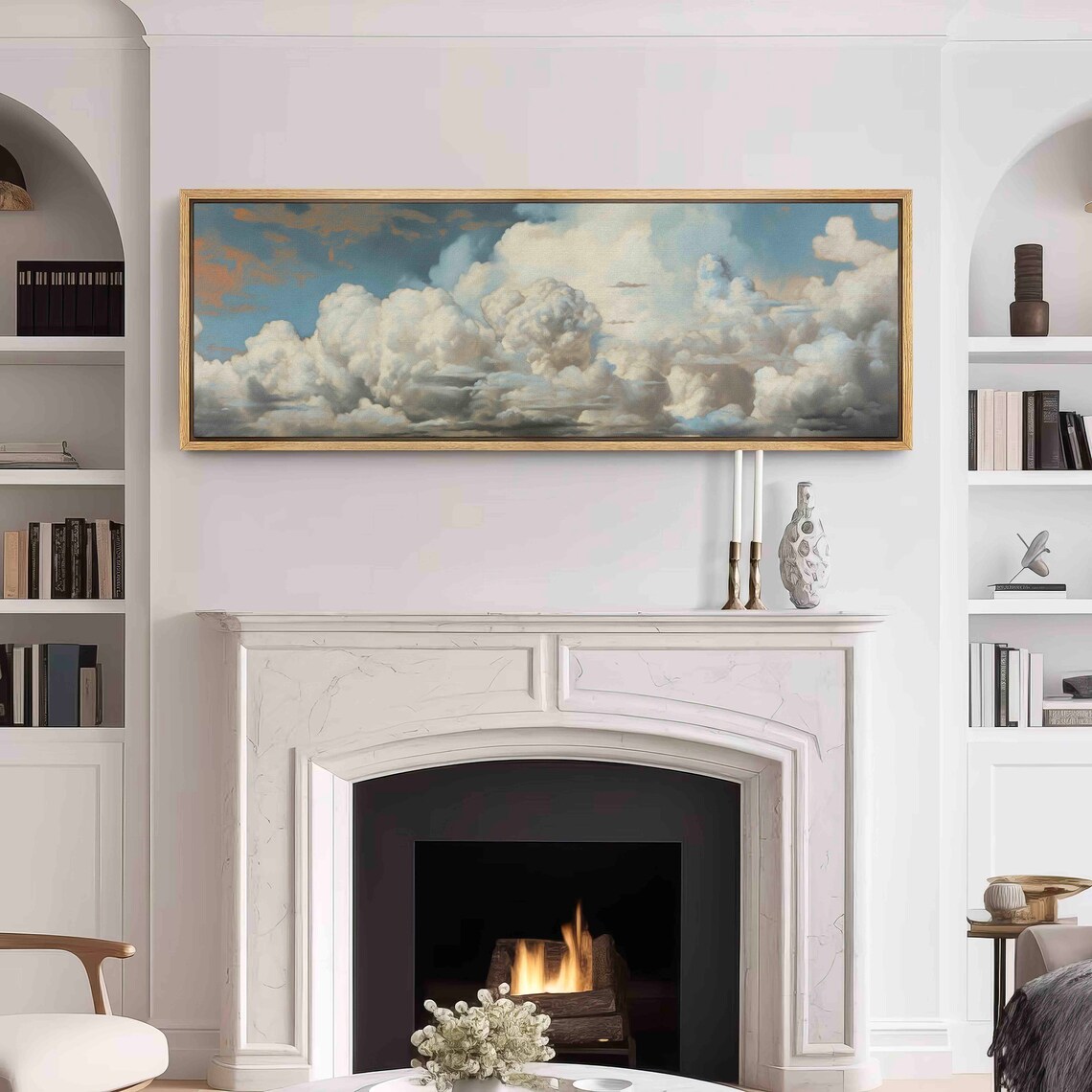 Vintage Moody Clouds, Minimalist Boho Wall Art Print - Image 3