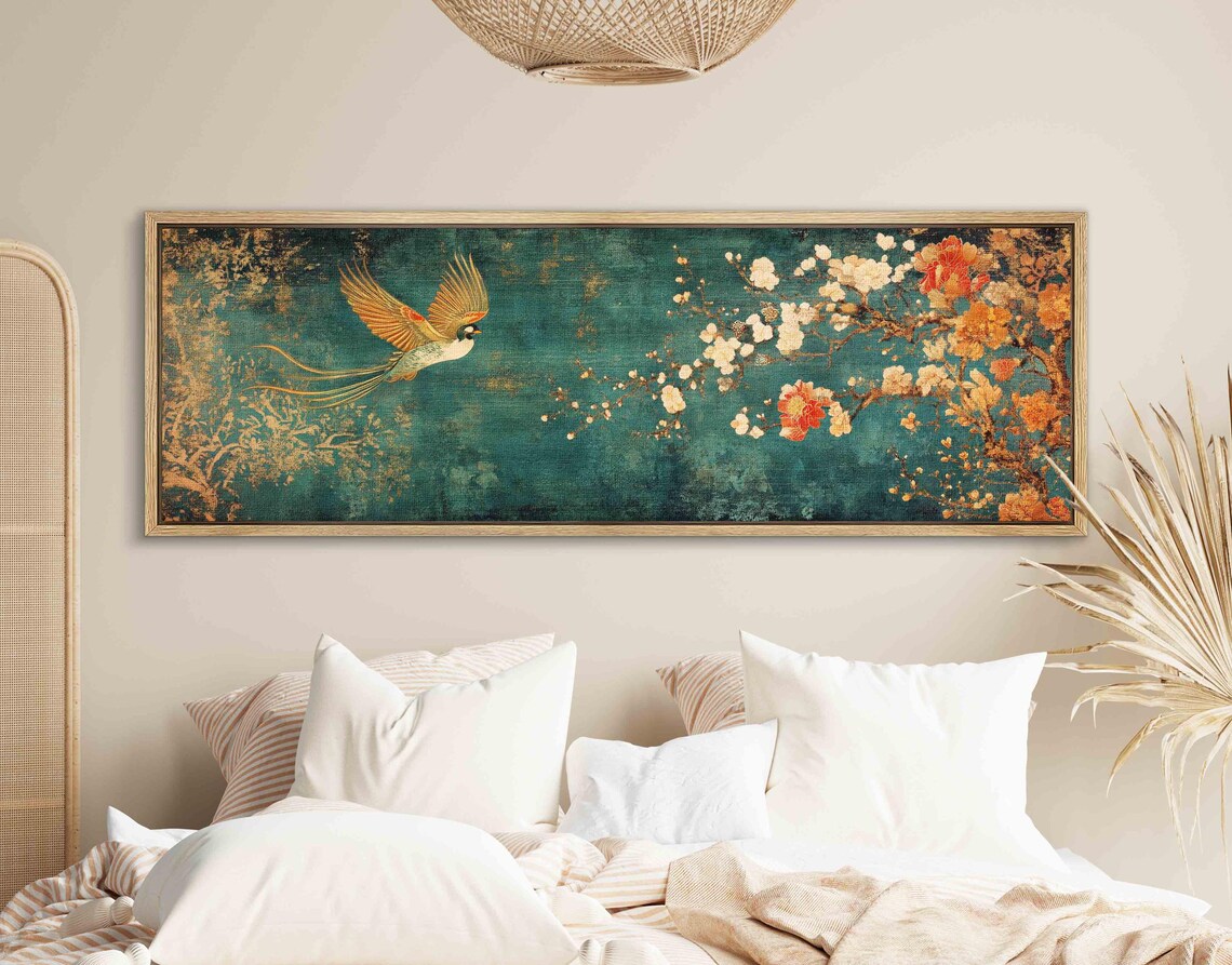 Vintage Japanese Tapestry, Boho Asian Wall Print - Image 2