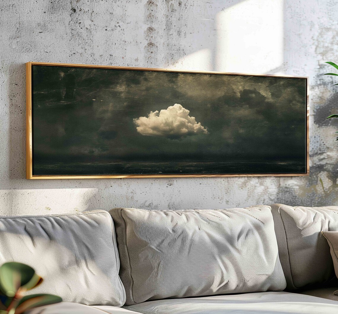 Cloud Wall Art, Minimalist Panoramic Art Print