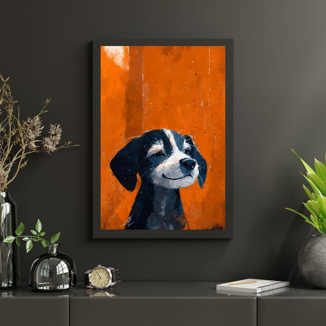 Happy Beagel Dog Art Print Smiling Puppy Painted Portrait Playful Happy Art Kids Room Decor Pet Wall Art Dog Lover Gift 8x10 24x36 - Image 3