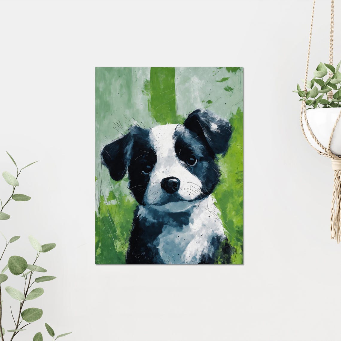 Border Collie Puppy Art Print Cute Dog Portrait Black White Puppy Kids Room Decor Dog Lover Gift 8x10 24x36 Baby Retriever Poster - Image 4