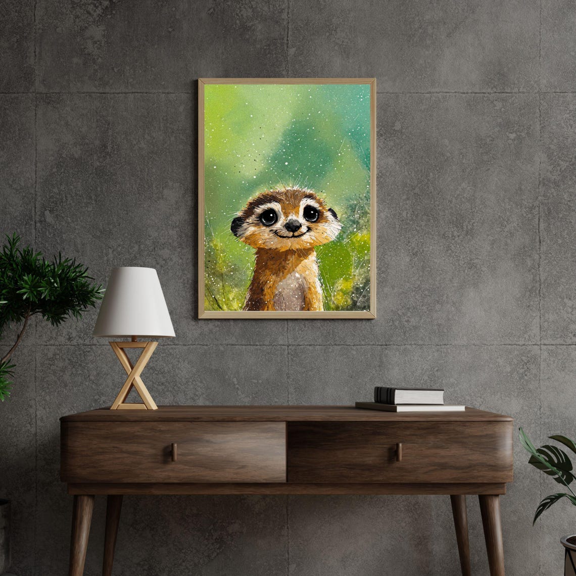 Cute Meerkat Framed Art Print Kids Room Decor African Animal Wall Art Nursery Art Baby Shower Gift Savannah Animal Painting - Image 5