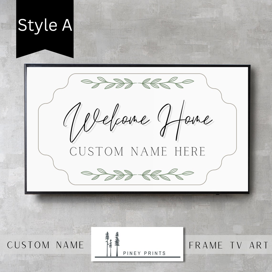 Customized Frame Tv Art Personalized Frame Tv Art Welcome Home Sign Modern Art For Frame Tv Minimalist Decor - Image 3
