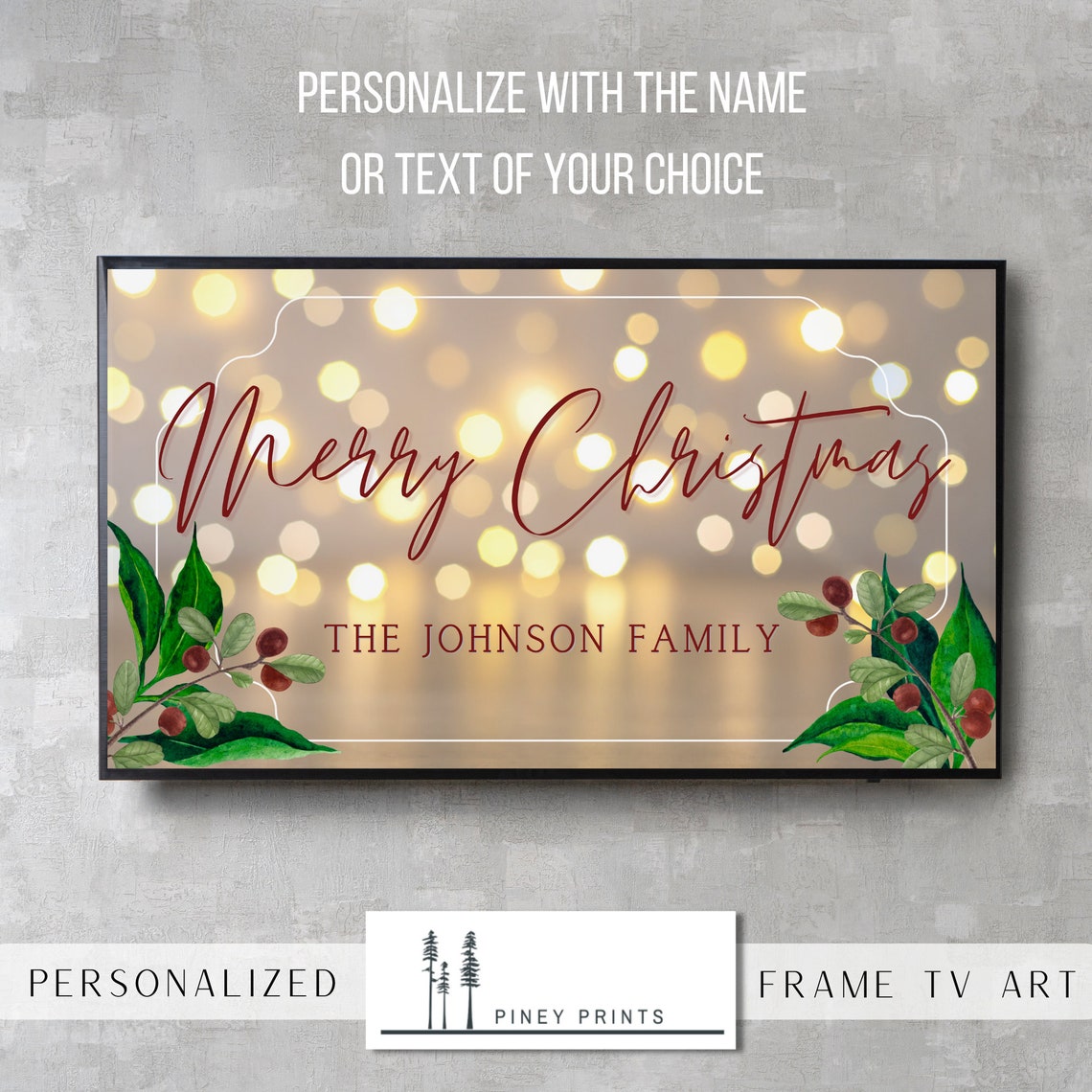 Personalized Merry Christmas Family Name Sign Holiday Wall Art - Image 4