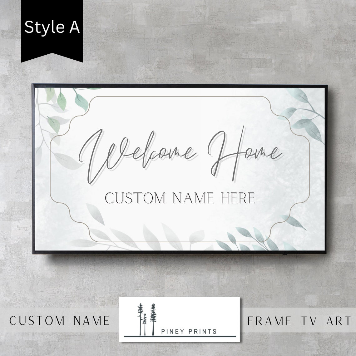 Customized Frame Tv Art Personalized Frame Tv Art Welcome Home Sign Nature Art Tv Airbnb Host Real Estate Showing - Image 3