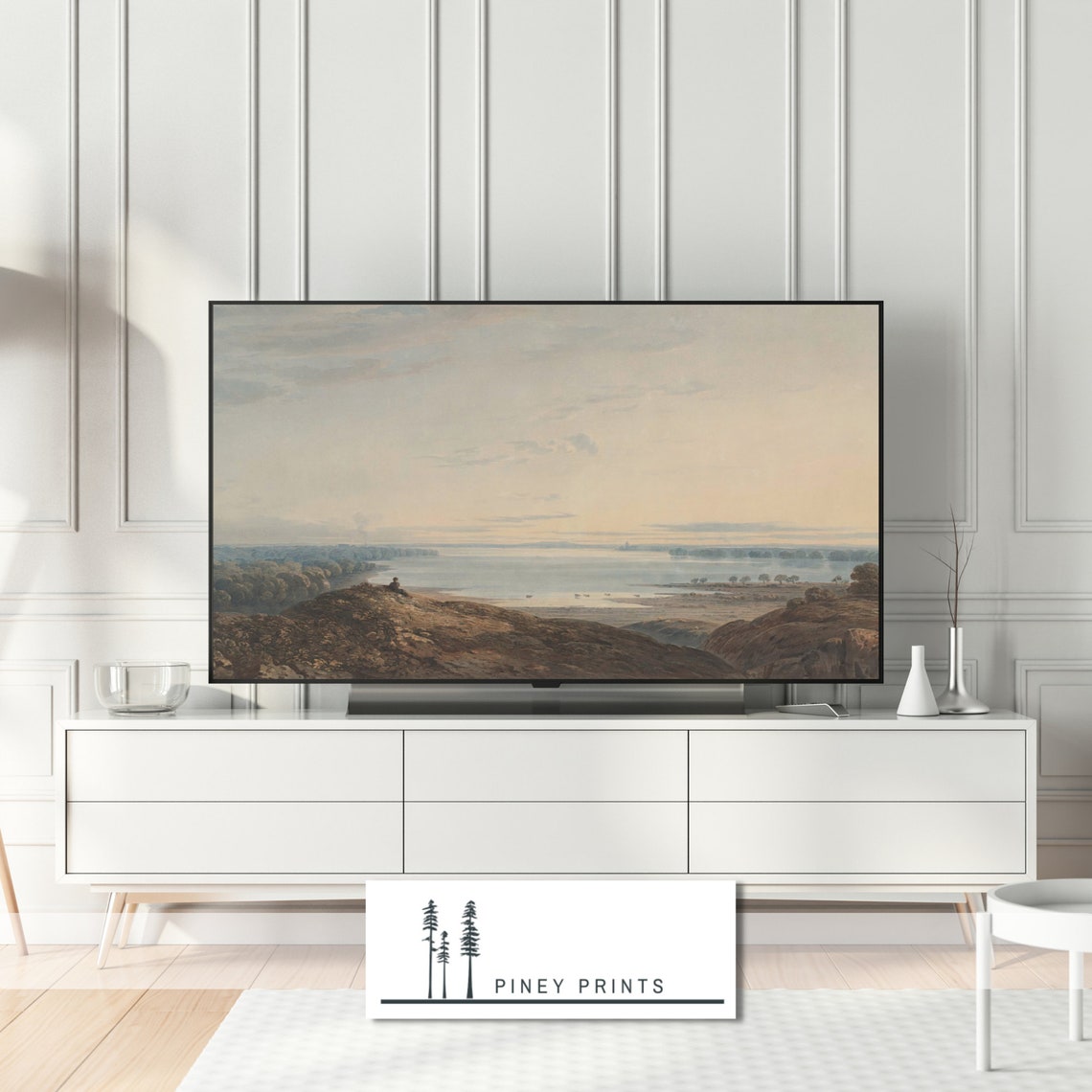 Wide Coastal Bay Vintage Panoramic Landscape Scenic TV Poster - Image 2