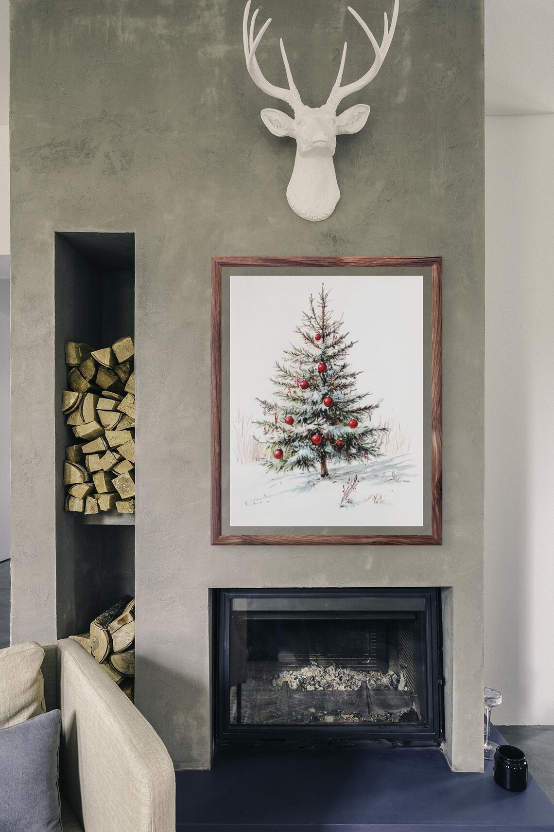Christmas Tree Art Print, Minimalist Holiday Decor - Image 2