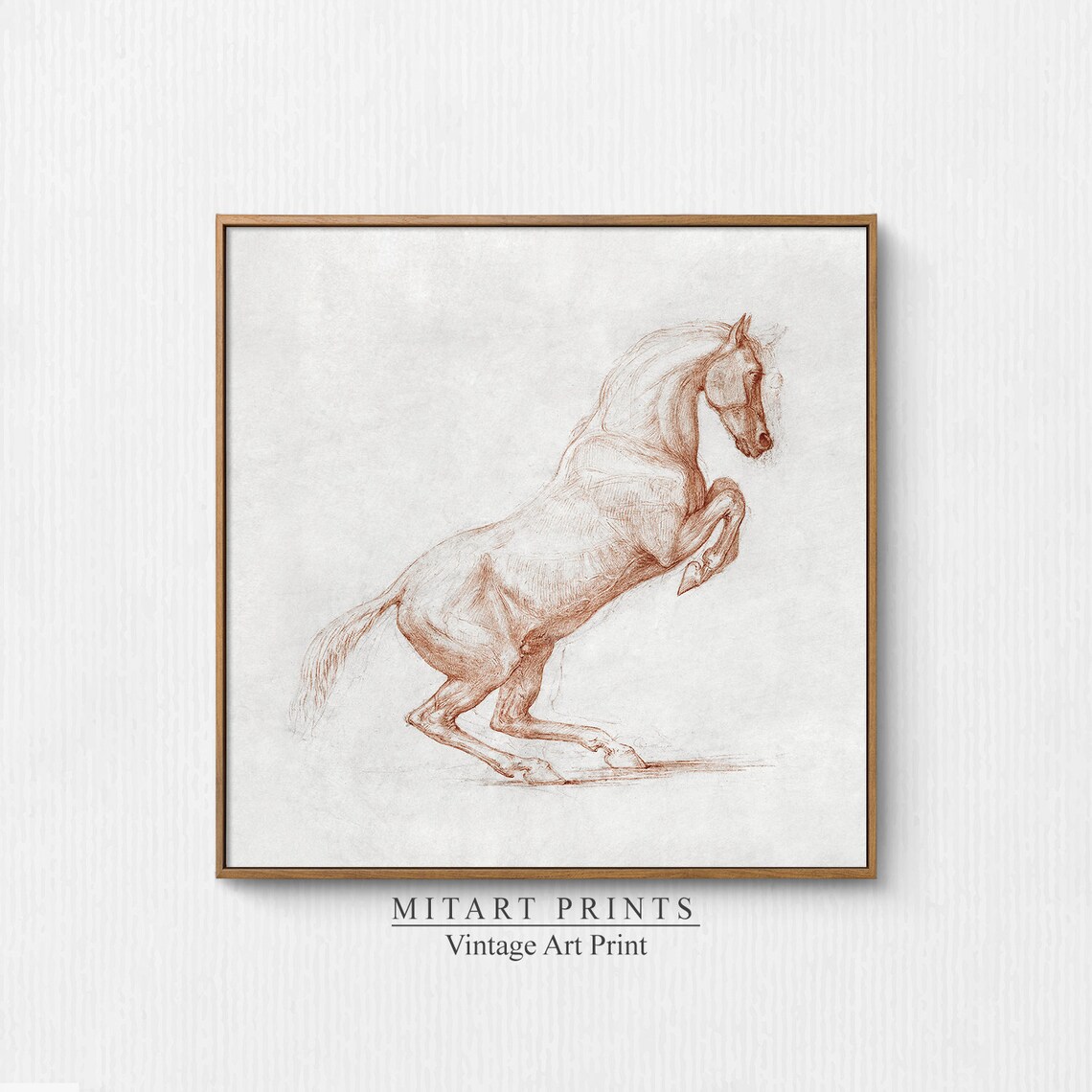 Vintage Horse Sketch, Rustic Farmhouse Art Print